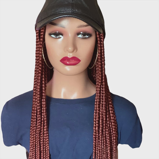 Brown Braided Hat Wig